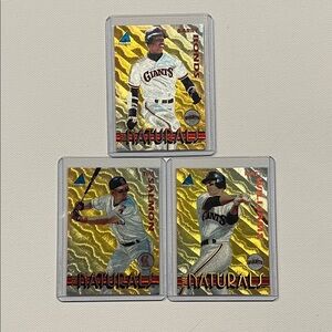 Lot of 3 1994 Pinnacle The Naturals - Barry Bonds, Matt Williams, Tim Salmon